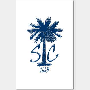 Blue Chrome SC Palm Posters and Art